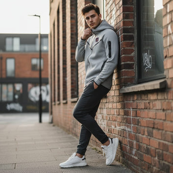 Cerniera e cappuccio 85% cotone 15% poliestere Abbigliamento in pile