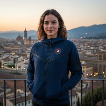 Cerniera e cappuccio 85% cotone 15% poliestere Abbigliamento in pile