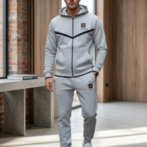 🚚 spedizione gratuita | znwa tuta sportiva premium in felpa con cappuccio – grigio – taglia xl